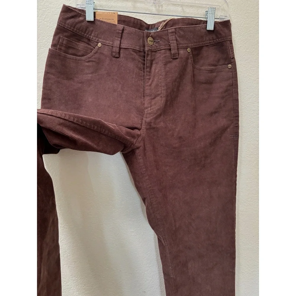Toad & Co Pants Mens 31x32 Barnwood Brown Jet Cord Lean Pocket Straight Gorp